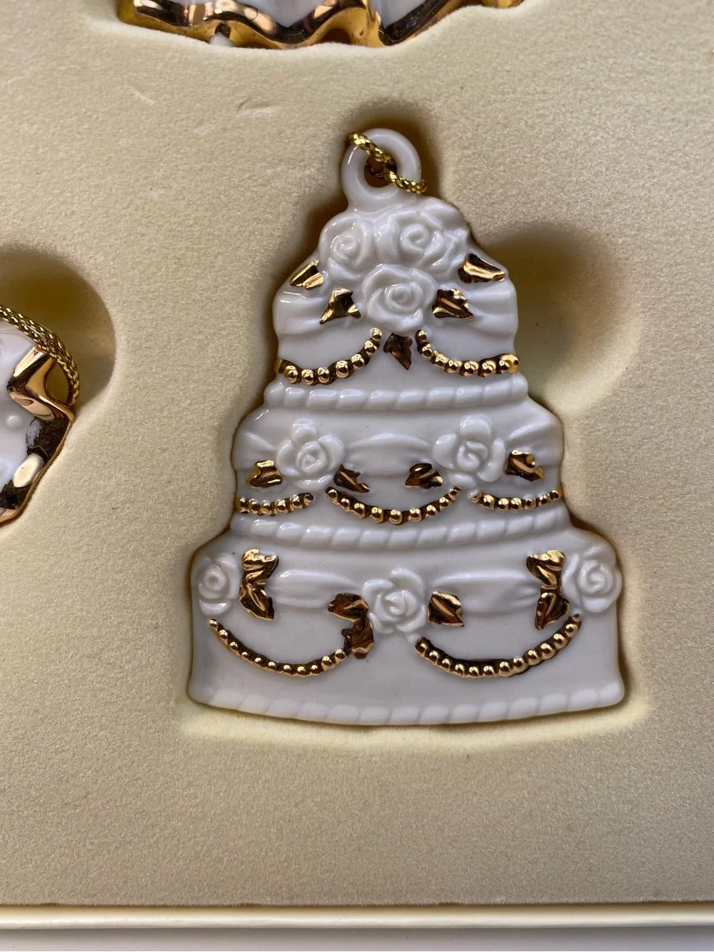 Lenox White and Gold Wedding Ornament Set of 11 Porcelain Décor